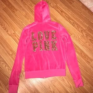 PINK velvet hoodie